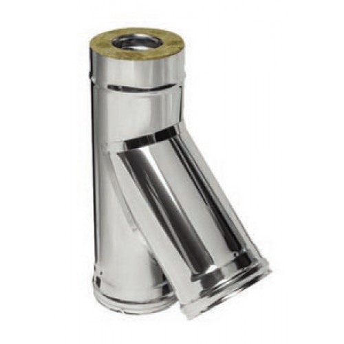Сэндвич-тройник Ø115х200х0,5*135° (AISI 430+нерж.) (1)