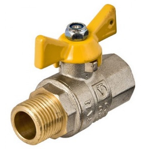 Кран шар. газовый Ø1/2 внутр./нар. бабочка VALTEC Valgas (16/144)