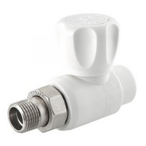 Кран шаровой с полусгоном PP-R прямой Ø20х1/2 VALTEC Белый (5/90)